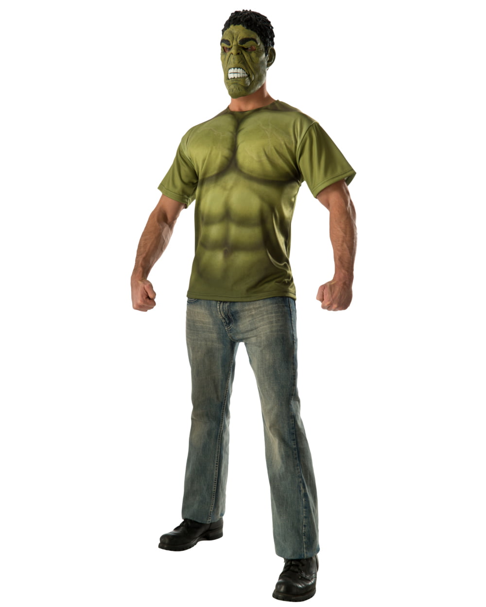 Marvel Avengers Hulk Adult Costume Shirt and Mask