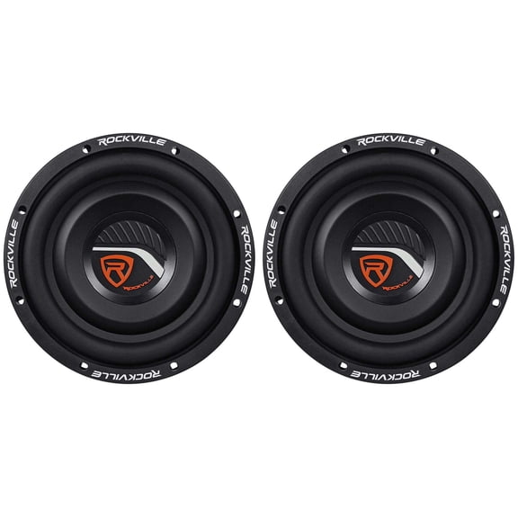 (2) Rockville W8T4-S4 8" Shallow Mount 2000w Car Subwoofers 4 Ohm Subs