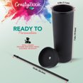 thumbnail image 5 of CraftyBook 16oz Black Skinny Tumblers with Lids and Straws - Bulk 32 Pack, 5 of 7
