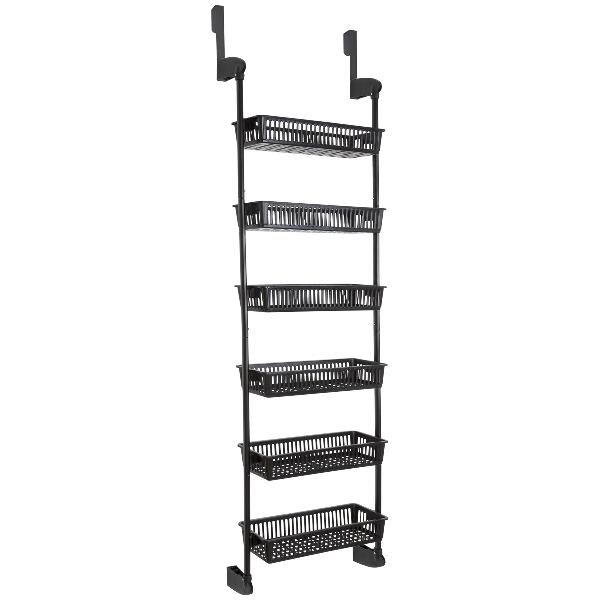 Smart Design 6-Tier Over the Door Pantry Organizer Cool Grey