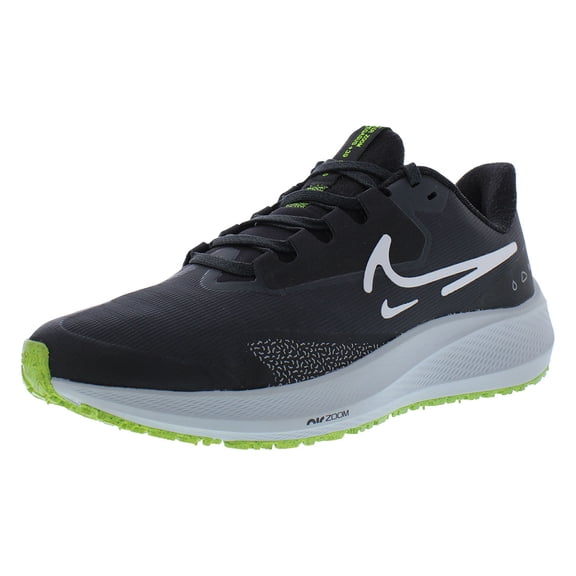 Nike Air Zoom Pegasus 39 Shield Mens Shoes Size 9, Color: Black/White/Dark Smoke Grey/Volt