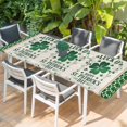 thumbnail image 2 of St. Patrick's Table Cloths for 8 Foot Rectangle Tables, Lucky Shamrock Leaves Vintage Green Plaid Patio Waterproof Elastic Fitted Tablecloths, Washable Rectangular Table Cover for Camping, 2 of 8
