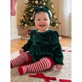 thumbnail image 6 of Cenuakty Baby Girl Christmas Outfit Long Sleeve Velvet Ruffle Romper and Headband, 6 of 9