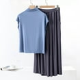 thumbnail image 4 of Royisotas Pajamas for Women Casual 2 Piece Nightwear Loose Cotton Dressy Short Sleeve Soft Womens Pajama Sets, 4 of 6
