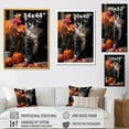 thumbnail image 4 of Designart "Feline Chic Cat Amidst Floral Blooms II" Animals Canvas Wall Art - Traditional Black British Shorthair Cat Entryway Wall Art Print, 4 of 6