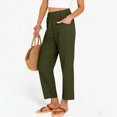 thumbnail image 5 of Women Linen Baggy Palazzo Harem Pants Drawstring Elastic Waist Beach Gauze Trousers Casual Lounge Pants 2026 Vacation, 5 of 7