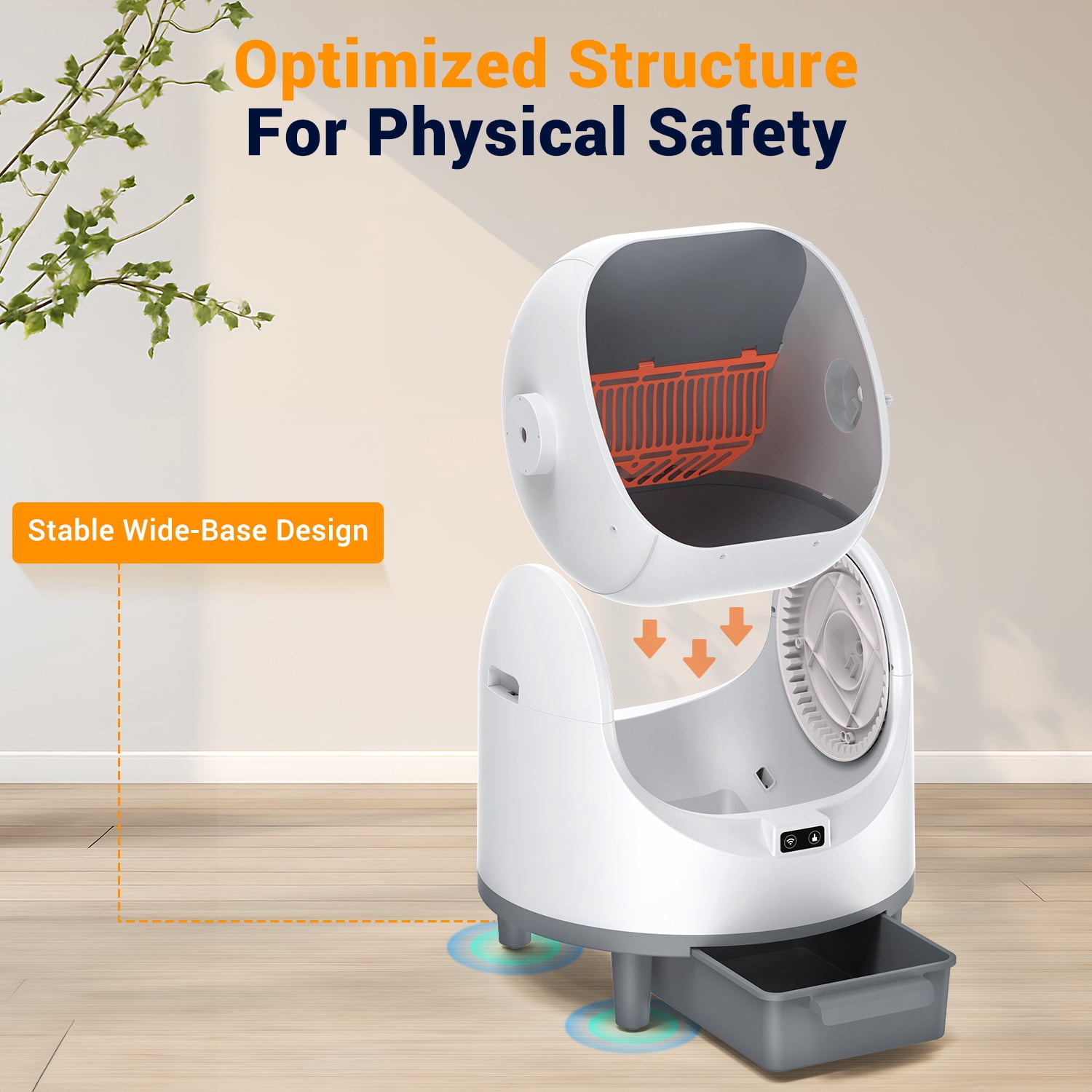 Dlopede Automatic Self-Cleaning Cat Litter Box with App Control, Infrared Safety Sensor, Smart Cat Toilet
