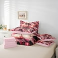 thumbnail image 6 of Feelyou Pink Bowknot Skeleton Twin Bedding Sets 7-Piece for Teen, Romantic Rose Floral Bedding Comforter Set, Gothic Valentine's Day Reversible Sheet Sets, Lightweight Room Decor, 6 of 8
