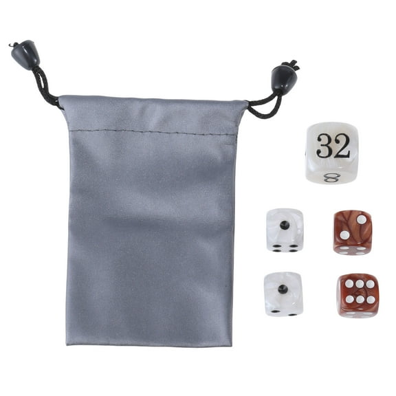 1 Set of Acrylics Backgammon Pearls Dices Set 22mm Doubling Cube and Four 16mm Dices with Storage Bag Gaming Accessories