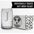 thumbnail image 5 of Etched Monogram 16oz Can Glass for Soda or Beer (Letter J), A-Z Personalized gifts for men, Customized coffee glasses, Custom Initial, Birthday gift for Mens Her Brother Husband Cup with J, 5 of 5