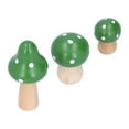 thumbnail image 2 of M Buder Wooden Mushroom Decor 3 Pcs Set Cute Desktop Figurines Green Colorful Ornaments for Home Office Living Room Nursery Decoration 2.87 inches / 7.3 cm Tall Crafted Art Knick-Knacks, 2 of 9