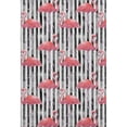 thumbnail image 2 of Addison Rugs Mayfield Washable Tropical Stripes & Flamingos Pink Rectangle Rug, 9' x 12', 2 of 6