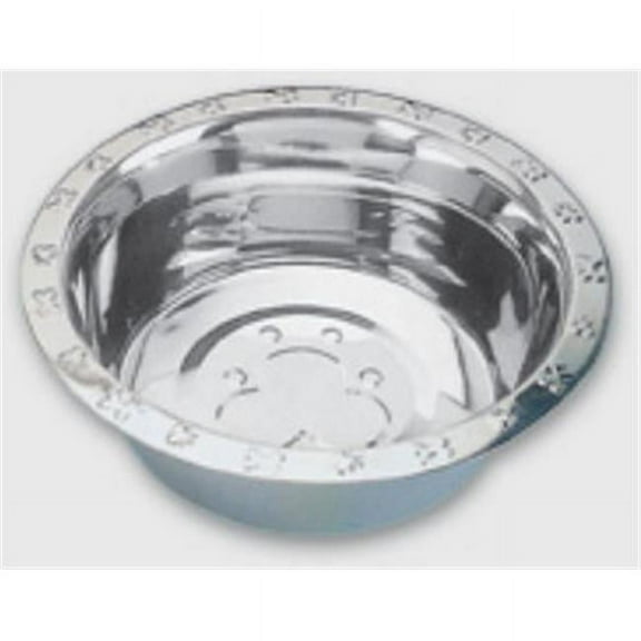 QT Dog SS0211 16 Ounce Embossed Rim Standard Food Bowl