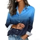 thumbnail image 1 of TaTaai Womens Ombre Gradient Satin Shirt Long Sleeve Button Down Collar Blouse Silky Open Front Loose Fit Evening Top Gift, 1 of 5