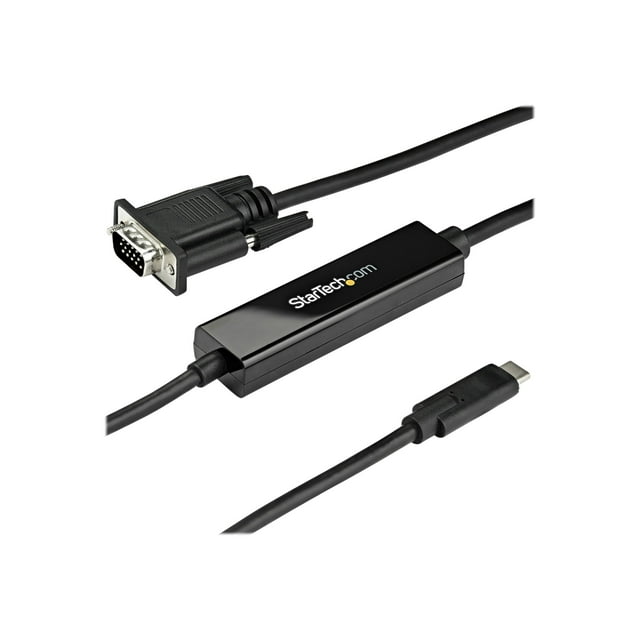 StarTech.com Câble USB-C vers VGA de 3 Pi (1 m), Adaptateur Actif Vidéo USB Type-C vers VGA 1920x1200/1080p, Compatible Thunderbolt 3, Câble Portable vers Moniteur/projecteur VGA Mode Alt DP HBR2 - Câble Vidéo USB-C de 1 m (CDP2VGAMM1MB) - Adaptateur Vidéo Externe - USB-C - VGA - pour P/N : TB4CDOCK