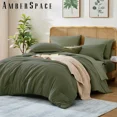 thumbnail image 6 of Amberspace Prewashed fabric 7-piece Bed in a Bag Comforter Set with Sheets,Olive Green,King, 6 of 9