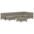 thumbnail image 2 of vidaXL 7 Piece Garden Lounge Set with Cushions Grey Poly Rattan, 2 of 5