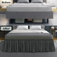 thumbnail image 4 of PiccoCasa Brushed Microfiber Bed Skirt, Elastic Dust Ruffle, Queen Dark Gray, 4 of 8