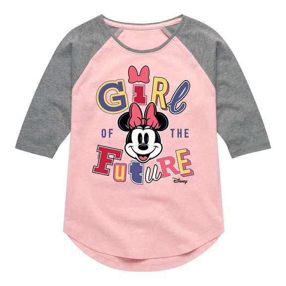 Disney - Minnie Mouse - Girl of the Future - Toddler & Youth Girls Raglan Graphic T-Shirt