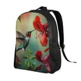 thumbnail image 2 of Disketp Hummingbird Floral Paradise Mochila Unisex de Apertura Lateral Completa, Mochila para Laptop para Escuela, Trabajo y Viajes, 2 of 8