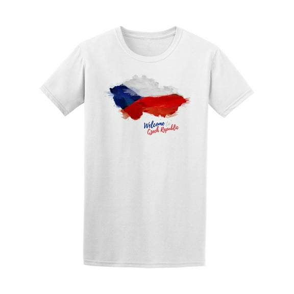 Watercolor Czech Map Flag T-Shirt Men -Image by Shutterstock, Male Medium