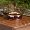 thumbnail image 6 of Amethyst ring & Blue Sandstone Rose Gold Tungsten Ring Men's Wedding Ring Anniversary Ring Promise Ring 8mm, 6 of 6