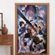 thumbnail image 1 of Cortina de puerta con estampado de trébol negro para entrada, cortina opaca para ventana, cortina divisoria para habitación, tapiz para decoración del hogar, 34" de ancho x 56" de largo, 1 of 7