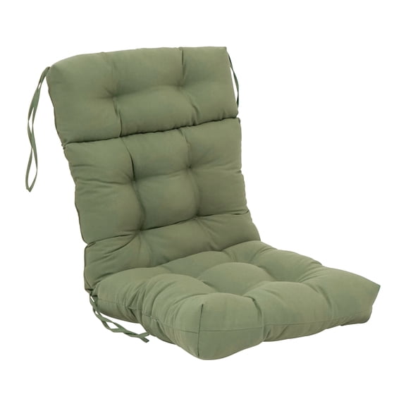 20-inch by 42-inch Solid Twill Tufted Chair Cushion Green-Color