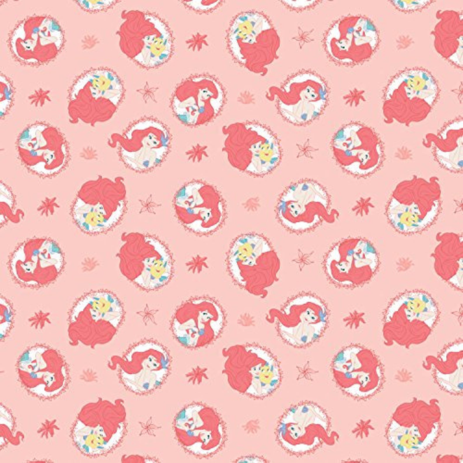 Little Mermaid Friends Disney Cotton Fabric