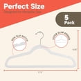 thumbnail image 2 of White Velvet Hangers 5 Pack – Heavy-Duty 11 lbs Capacity, 360° Swivel Hook, Non-Slip & Space-Saving Design – Smooth Velvet Finish for Crease-Free Clothes & Effortless Closet Organization, 2 of 8