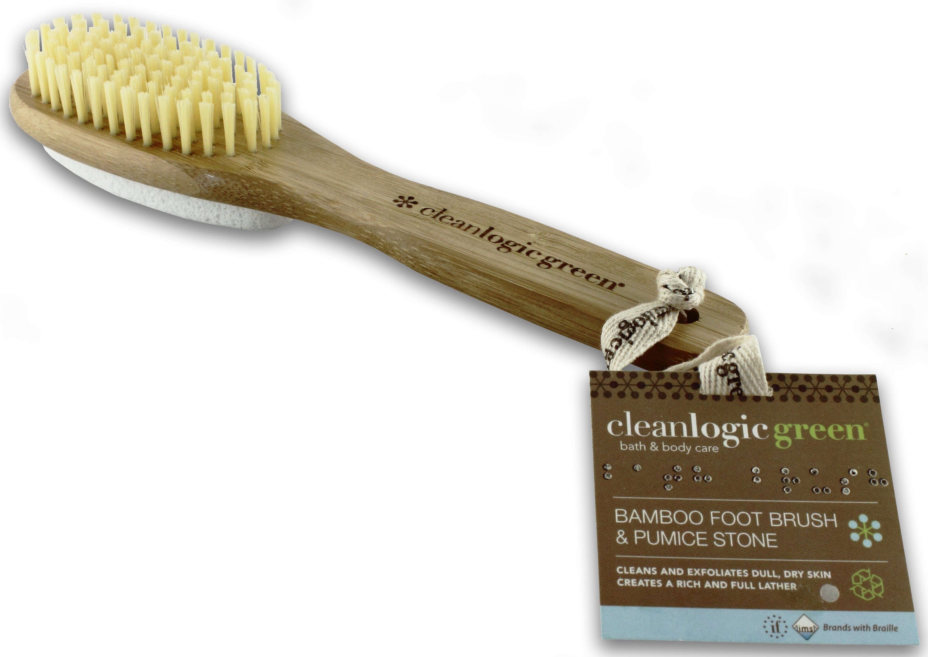 Cleanlogic Bamboo Foot Brush & Pumice Stone