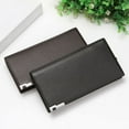thumbnail image 3 of Long Wallet Large Capacity Faux Leather Zipper Billfold Clutch Wallet for Men, 3 of 10