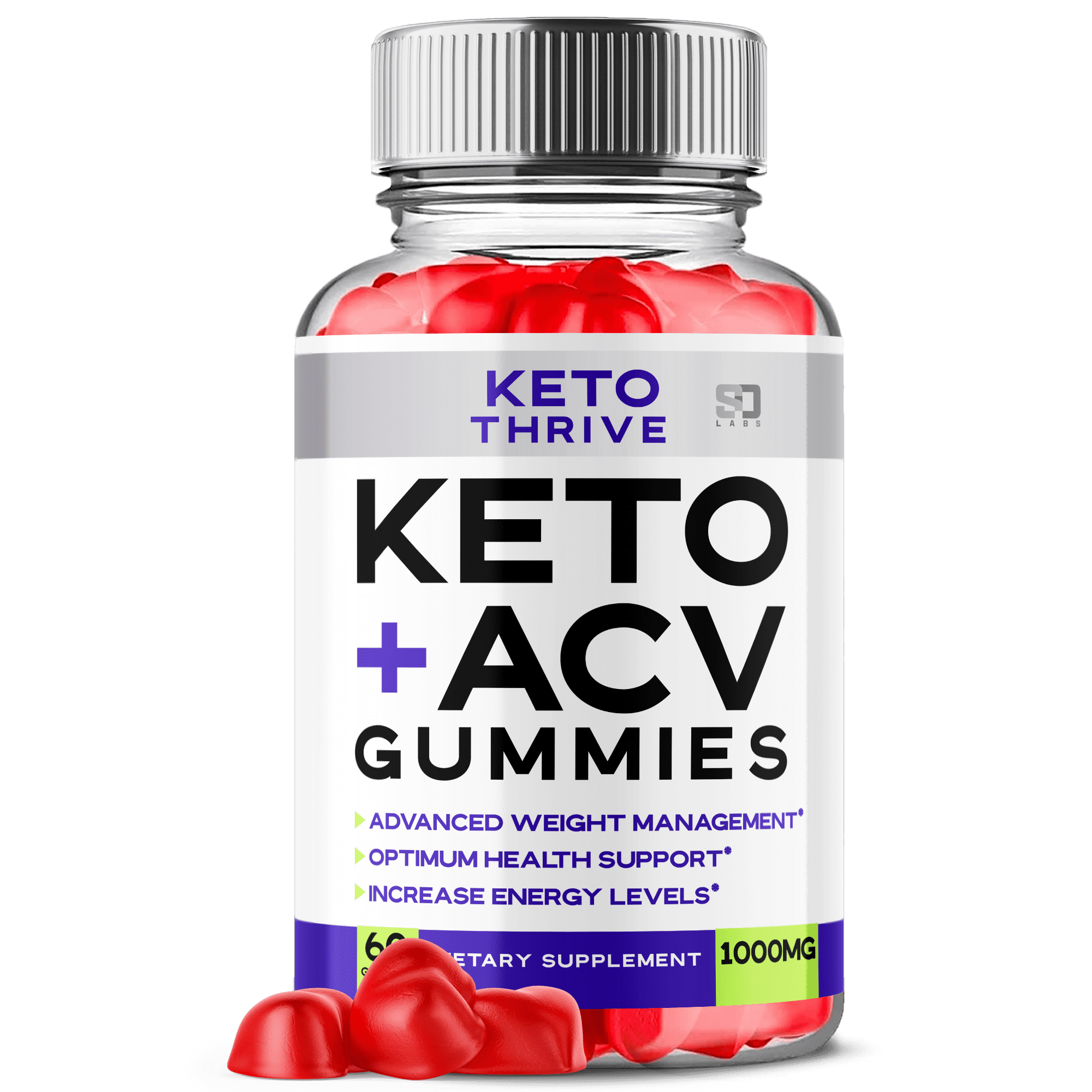 Keto Thrive ACV Gummies Vitamin Supplement for Energy Focus and Ketosis Support 60 Gummies