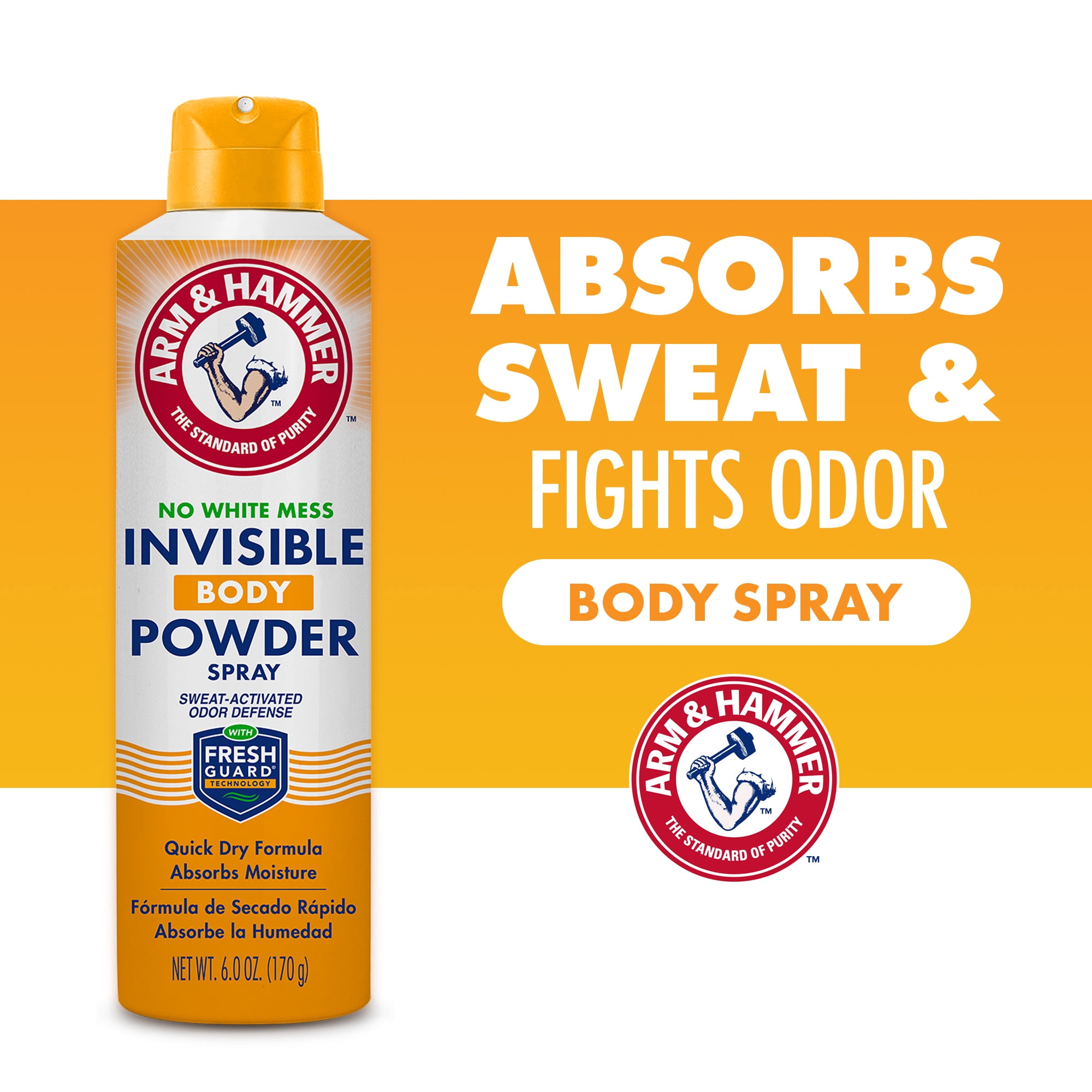 (3 pack) Arm & Hammer Invisible Odor Defense Body Powder Spray, 6 oz