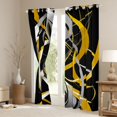 thumbnail image 3 of Homewish Yellow Abstract Lines Blackout Curtains Set of 2 (52x84 Each),Contemporary Aesthetic Curtain, 3 of 6