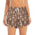 thumbnail image 2 of KLL brown sloth family Pattern Shorts Women,Athletic Shorts High Waisted Running Shorts Pocket Sporty Short Gym Elastic Workout Shorts-Small, 2 of 7