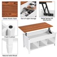 thumbnail image 5 of Alden Design 41" Lift Top Coffee Table with 3 Storage Compartments, White/Oak, 5 of 8