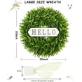 thumbnail image 3 of 20'' Boxwood Wreaths Front Door Artificial Spring Wreath. Wreaths for Front Door Farmhouse Wedding Green Year Round Indoor Outdoor for Summer Wreath St Patricks Day Decorations -(Hello Sign), 3 of 9