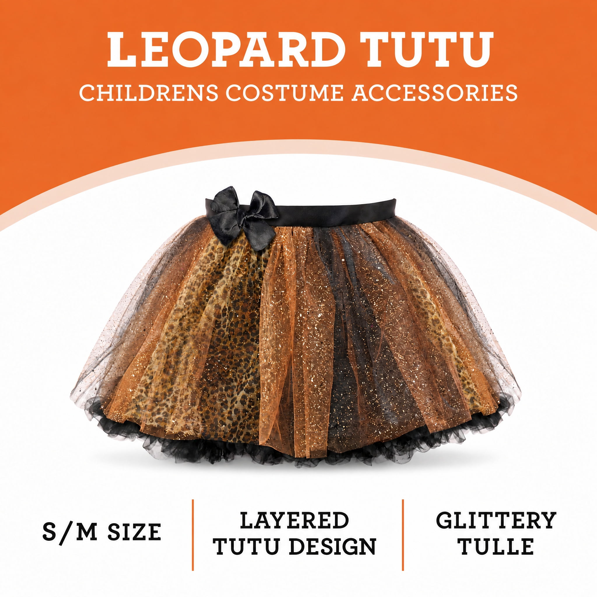 Leopard Tutu Costume Accessory for Children, Brown, S/M, Halloween by Way To Celebrate
