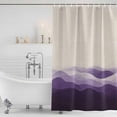 thumbnail image 4 of Purple Beige Ombre Waterproof Fabric Shower Curtain,Minimalist Ocean Waves Linen Waterproof Fabric Shower Curtain for Bathroom Curtains Bathtubs Hotel Shower Curtains with 12 Hooks Long 72x78in, 4 of 8