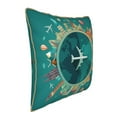 thumbnail image 2 of Kll Around The Planet Decorative Throw Pillow Covers Velvet Soft For Couch Sofa Bedroom Living Room Outdoor -16"X16", 2 of 8