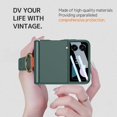 thumbnail image 7 of Compatible for Samsung Galaxy Z Flip 3 Case with Wrist Strap,Ultra Thin Matte PC Anti-Drop Wear-Resistant Built-in Glass Camera Screen Protector Case with Ring for Galaxy Z Flip 4 5G Green, 7 of 7