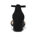 thumbnail image 6 of Pennysue Women's Chunky Low Heels Sandals Black Suede Ankle Strap Wedding Shoes 8.5M, 6 of 6