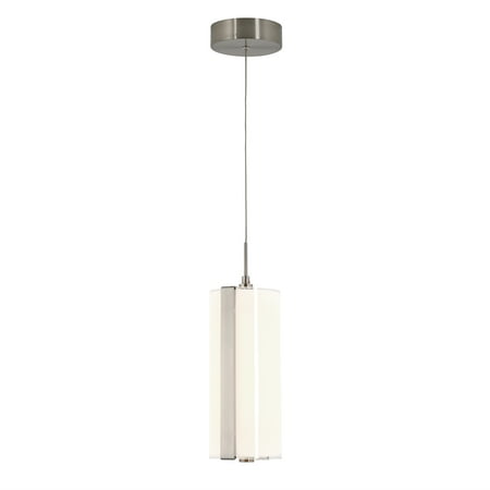 Artika Subway 1 Light Integrated LED Cylinder Mini Pendant Light Fixture Chrome