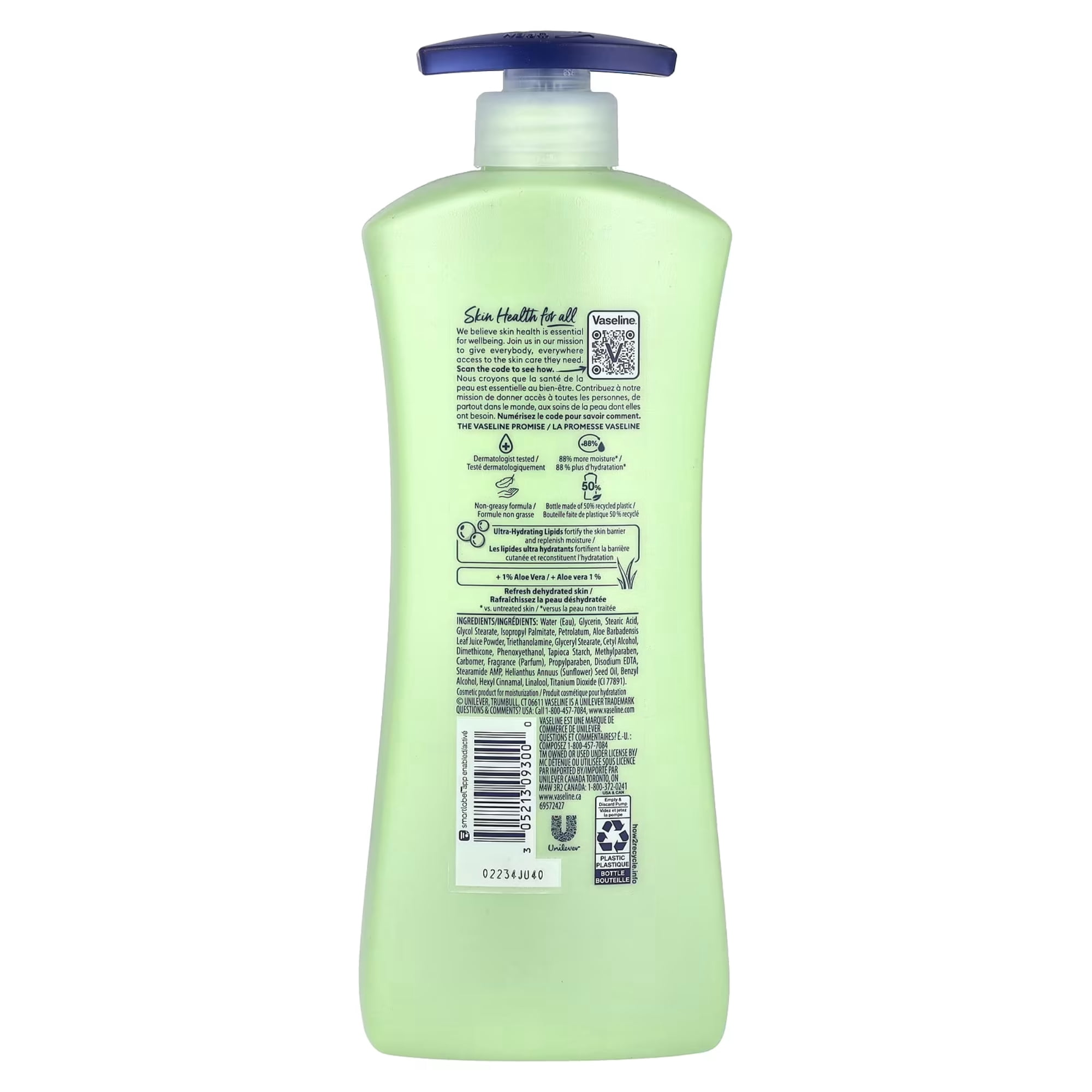 Vaseline Intensive Care Soothing Hydration Non Greasy Women's Body Lotion Dry Skin, 20.3 fl oz Each, Pack of 2