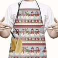 thumbnail image 2 of Red and Green Christmas Snowman Pattern Apron-Garden Aprons for Women with Pockets-Cotton Linen Waterproof Kitchen Cooking Gardening Aprons Adjustable for Kitchen,Cooking,BBQ and Salon 33"x27", 2 of 7