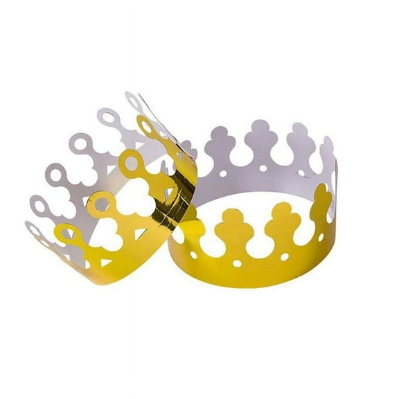 Rhode Island Adjustable Paper Golden Crowns for Birthday Party -12 Crowns
