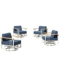 thumbnail image 2 of Unnifurnzi Outdoor Swivel Glider Patio Chairs-High Back Outdoor Swivel Rocking Chair Set of 4 Patio Furniture Set for Deck Porch Poolside Balcony-White/Blue, 2 of 7