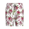 thumbnail image 6 of Daiia Lilies Flowers Mens Woven Stretch Pajama Short,Short Pajama Pants-XX-Large, 6 of 7