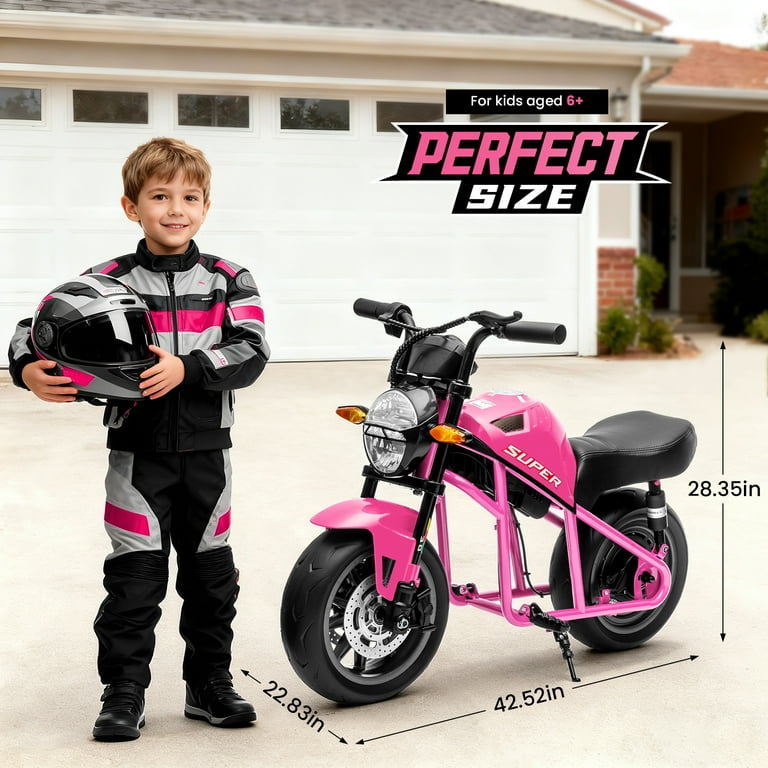 Track Seven 24V Electric Motorcycle for Kids, 300W Electric Dirt